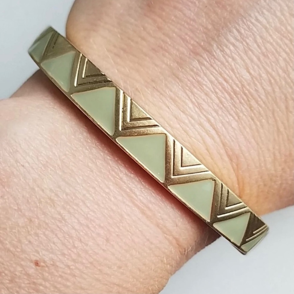 NEW Lia Sophia Mint & Gold Chevron Bangle